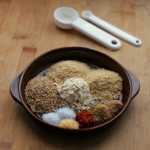 All ingredients for vegan grated parmesan.