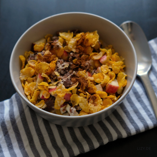 Breakfast muesli in a bowl.